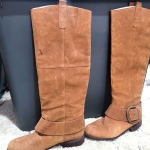 NWOT Camel-colored Leather Riding Boots